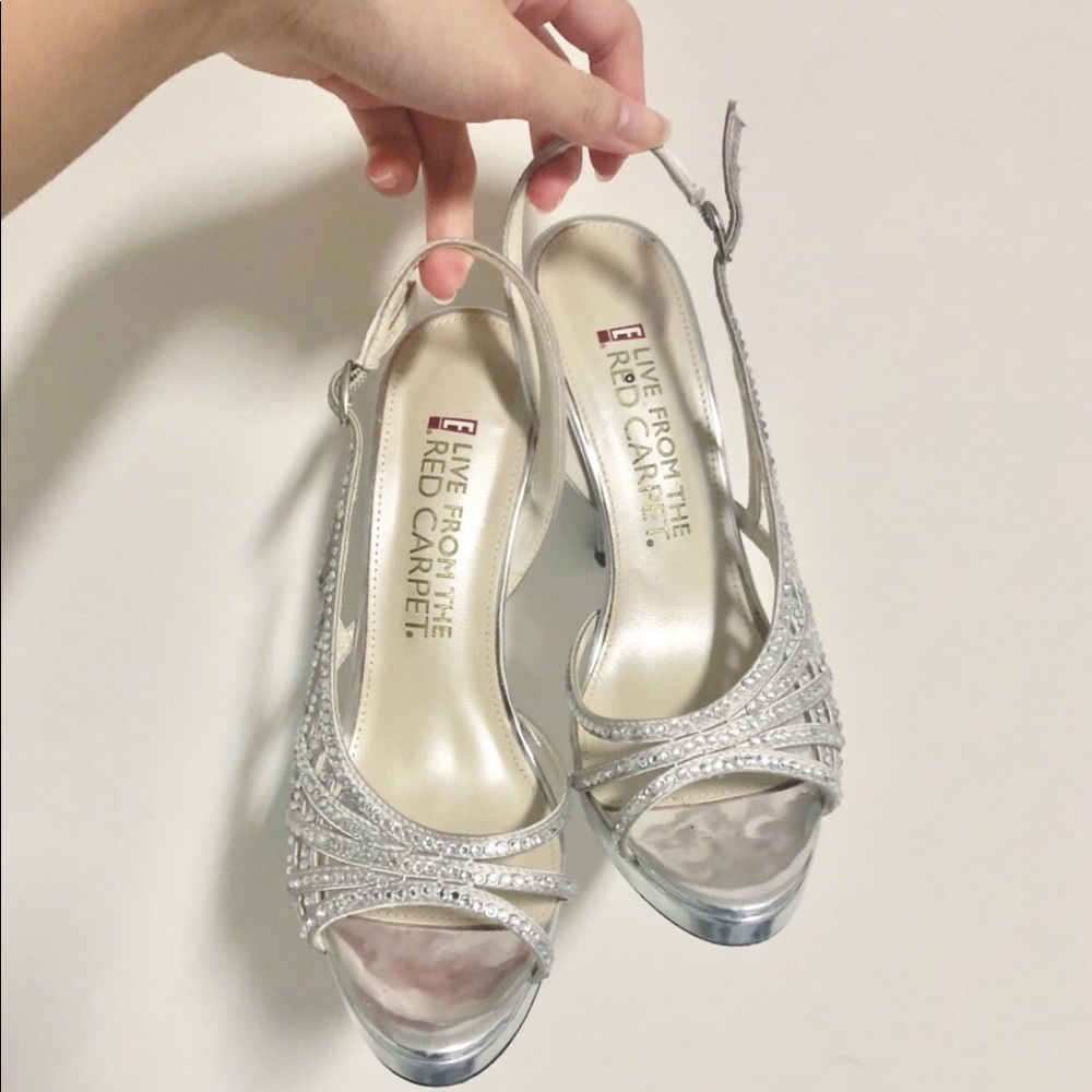 Live from the Red Carpet Silver Studded Heels